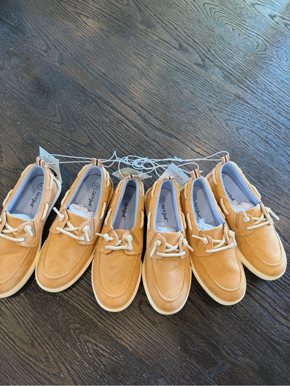 3 pairs of Cat & Jack Reece Boat shoes size 13C